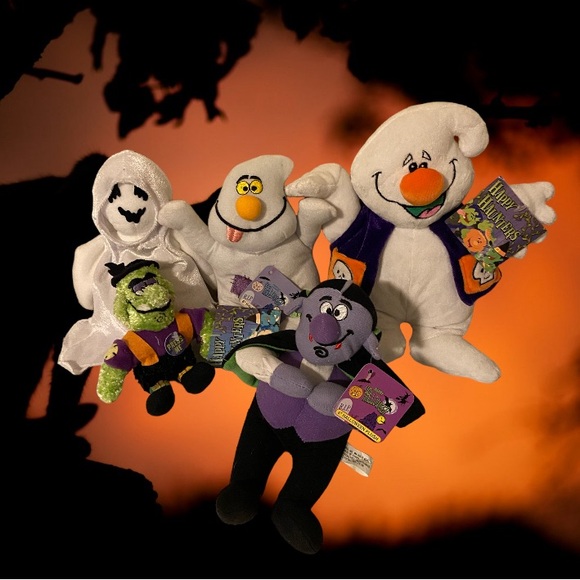 VTG NWT 2004 happy haunters 6” inch halloween sheets plush lot of 5 ghost - Picture 1 of 4